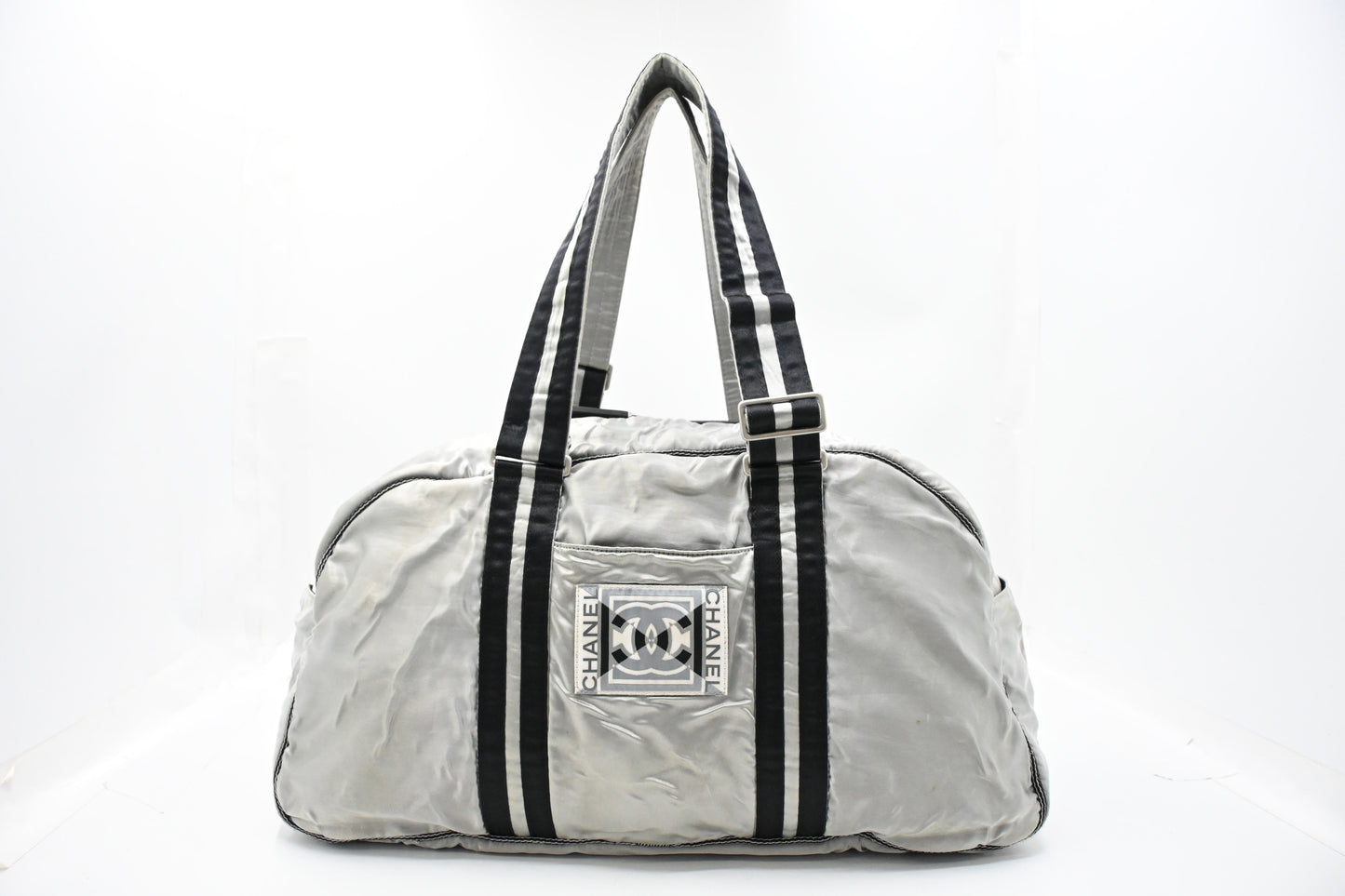 Chanel Sport Line Duffle Bag in Silver Satin