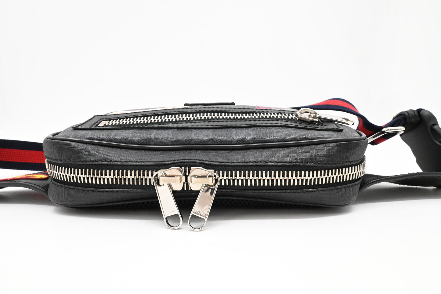 Gucci Night Courrier Waist Bag in Black GG Supreme Canvas