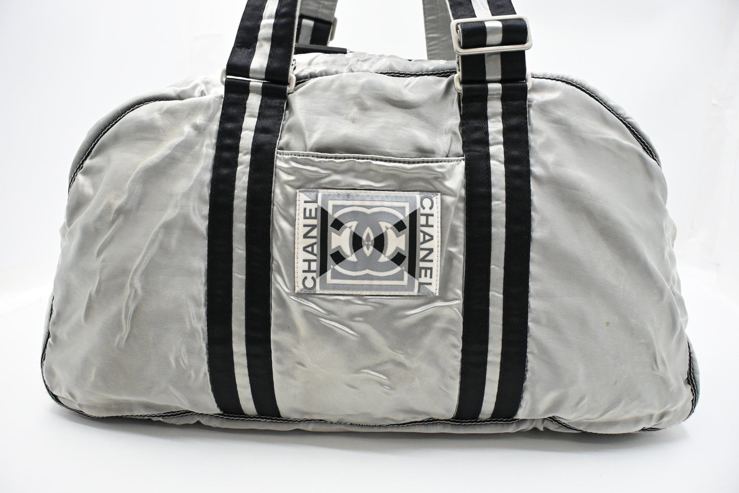 Chanel Sport Line Duffle Bag in Silver Satin
