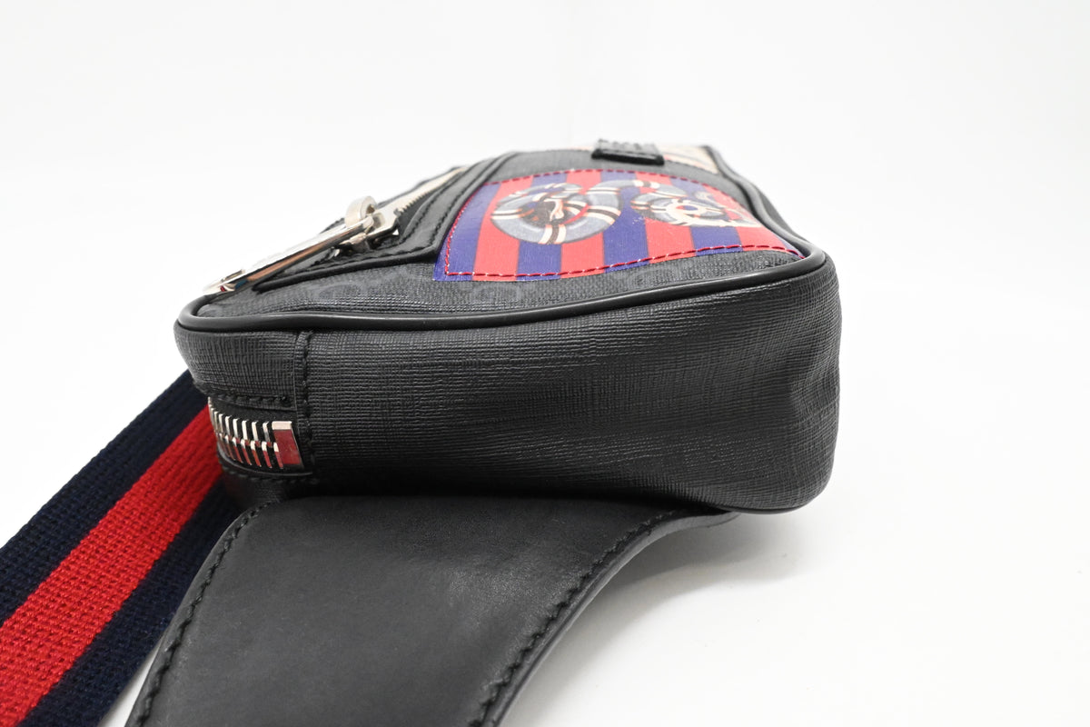 Gucci Night Courrier Waist Bag in Black GG Supreme Canvas