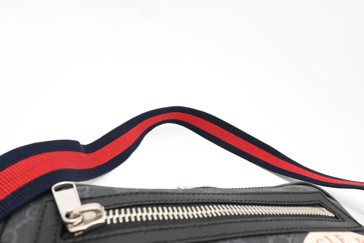 Gucci Night Courrier Waist Bag in Black GG Supreme Canvas