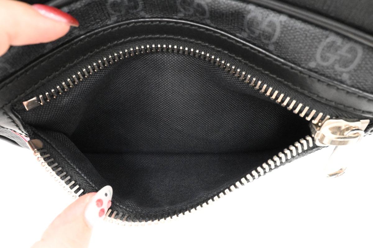 Gucci Night Courrier Waist Bag in Black GG Supreme Canvas