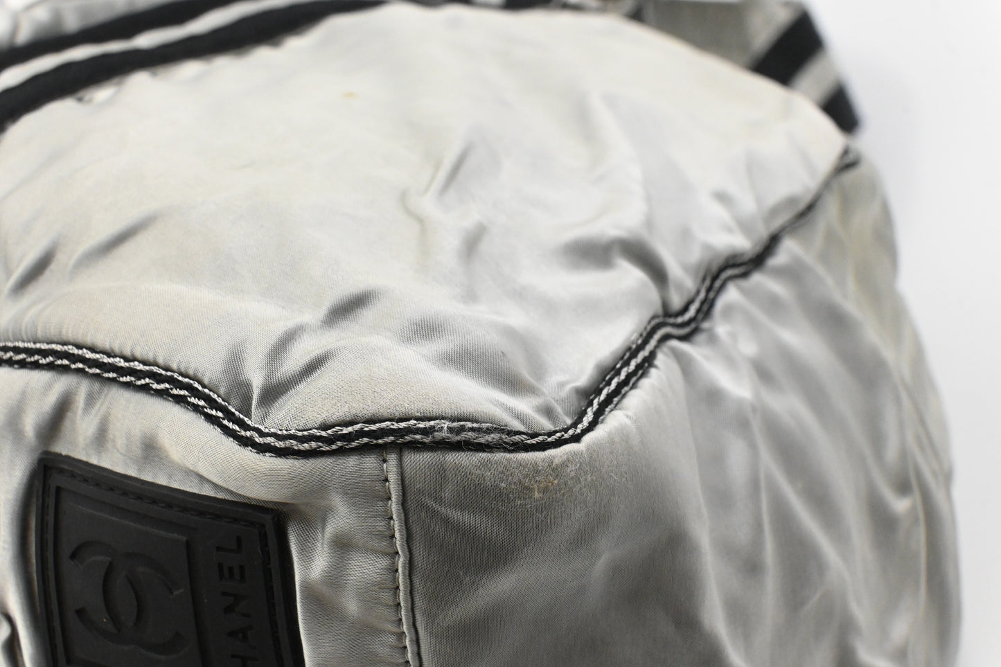 Chanel Sport Line Duffle Bag in Silver Satin