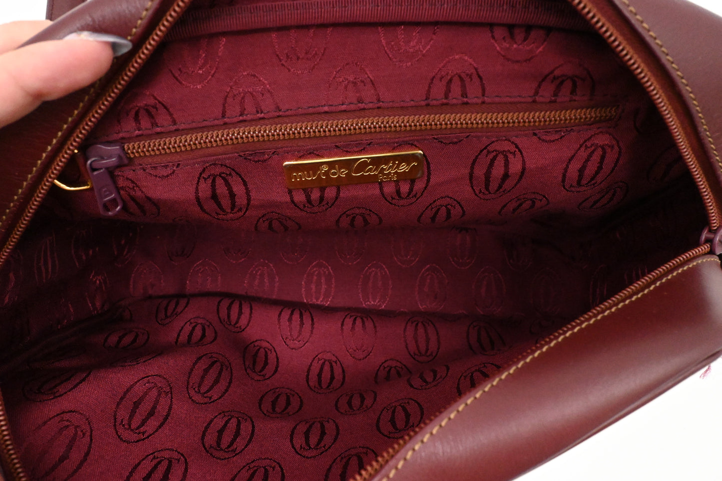 Cartier Crossbody in Burgundy Leather