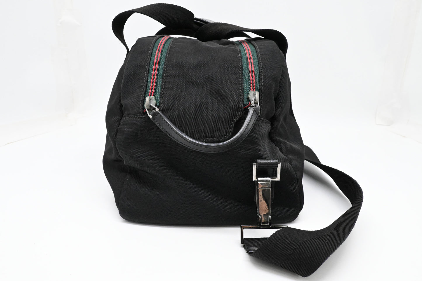 Gucci Bowling Bag in Black Nylon Canvas