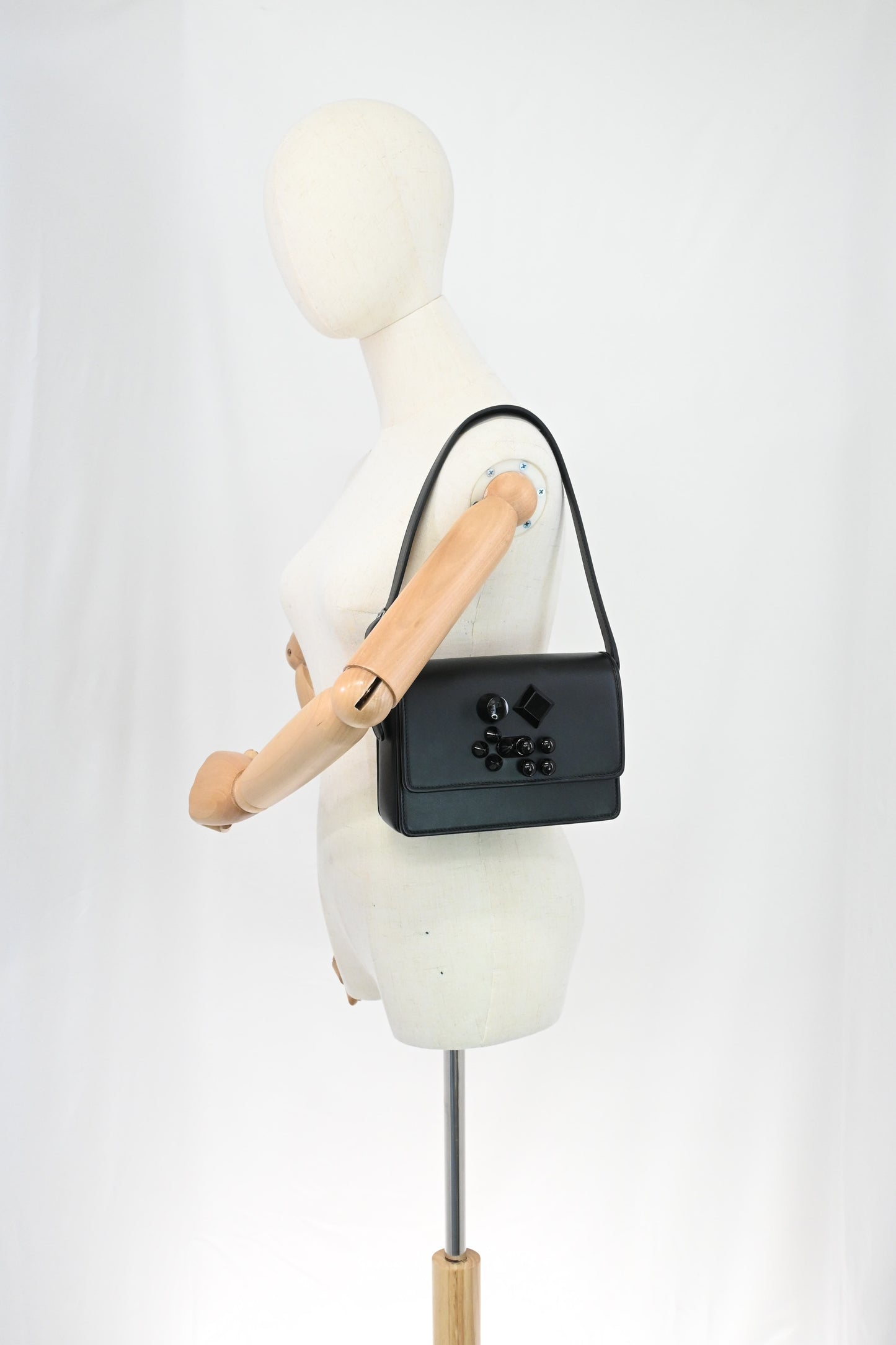 Louboutin Carasky Shoulder Bag in Black Leather