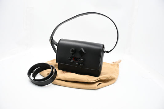 Louboutin Carasky Shoulder Bag in Black Leather