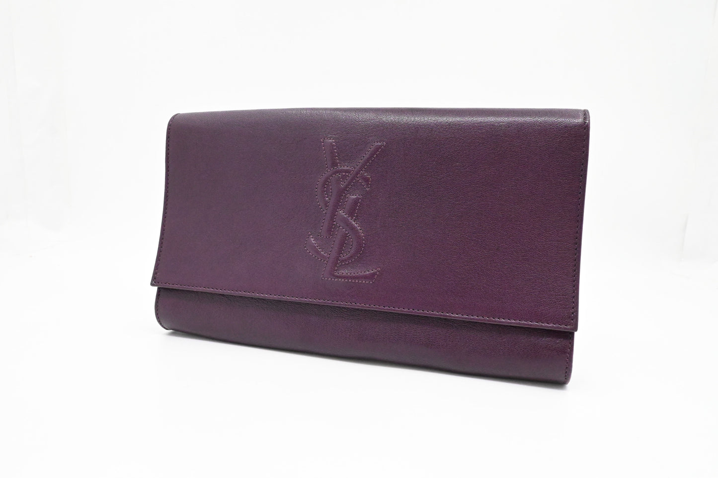 YSL Saint Laurent Clutch in Purple Leather