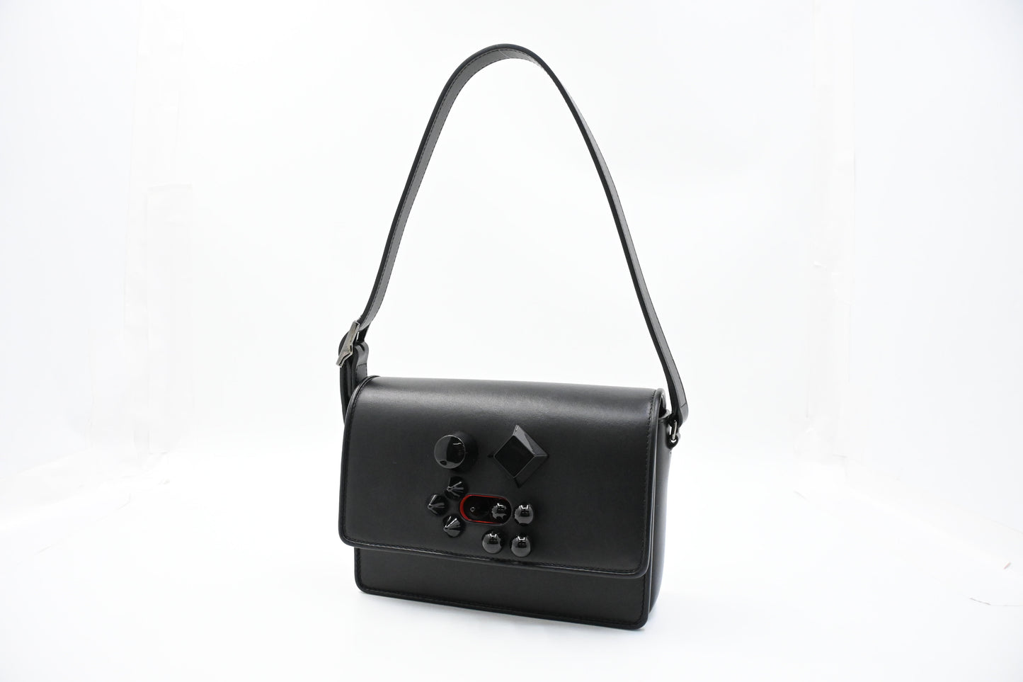 Louboutin Carasky Shoulder Bag in Black Leather