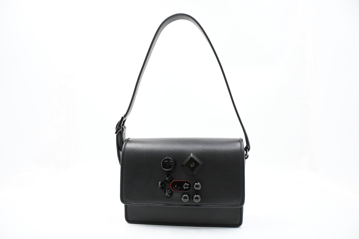 Louboutin Carasky Shoulder Bag in Black Leather