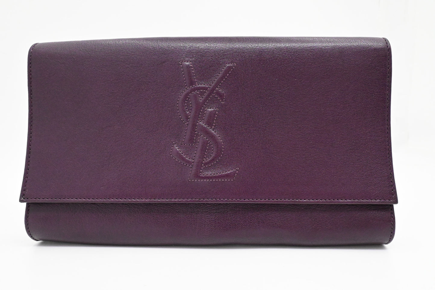 YSL Saint Laurent Clutch in Purple Leather