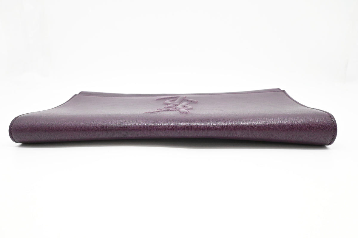YSL Saint Laurent Clutch in Purple Leather