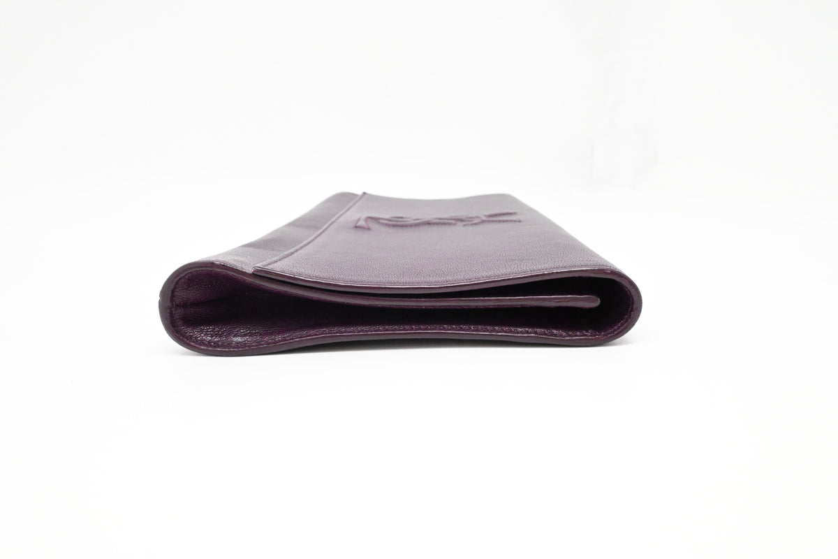 YSL Saint Laurent Clutch in Purple Leather
