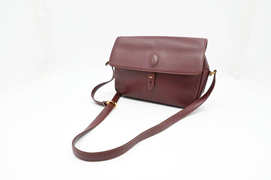 Cartier Shoulder Bag in Burgundy Leather