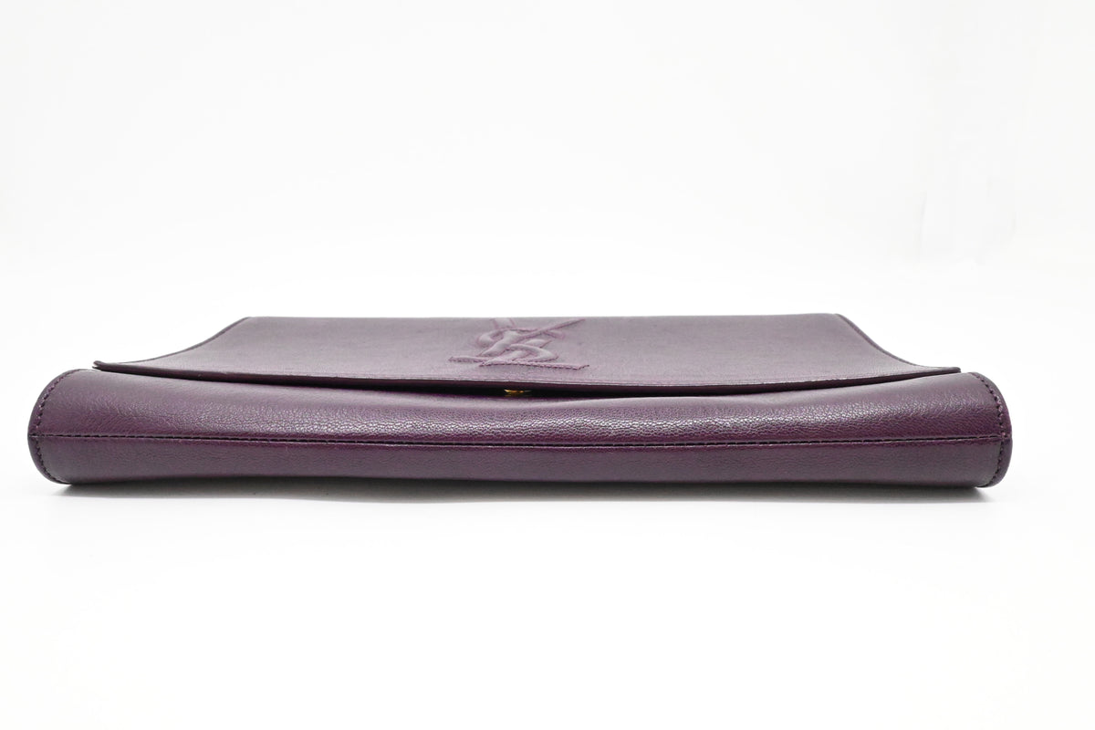 YSL Saint Laurent Clutch in Purple Leather