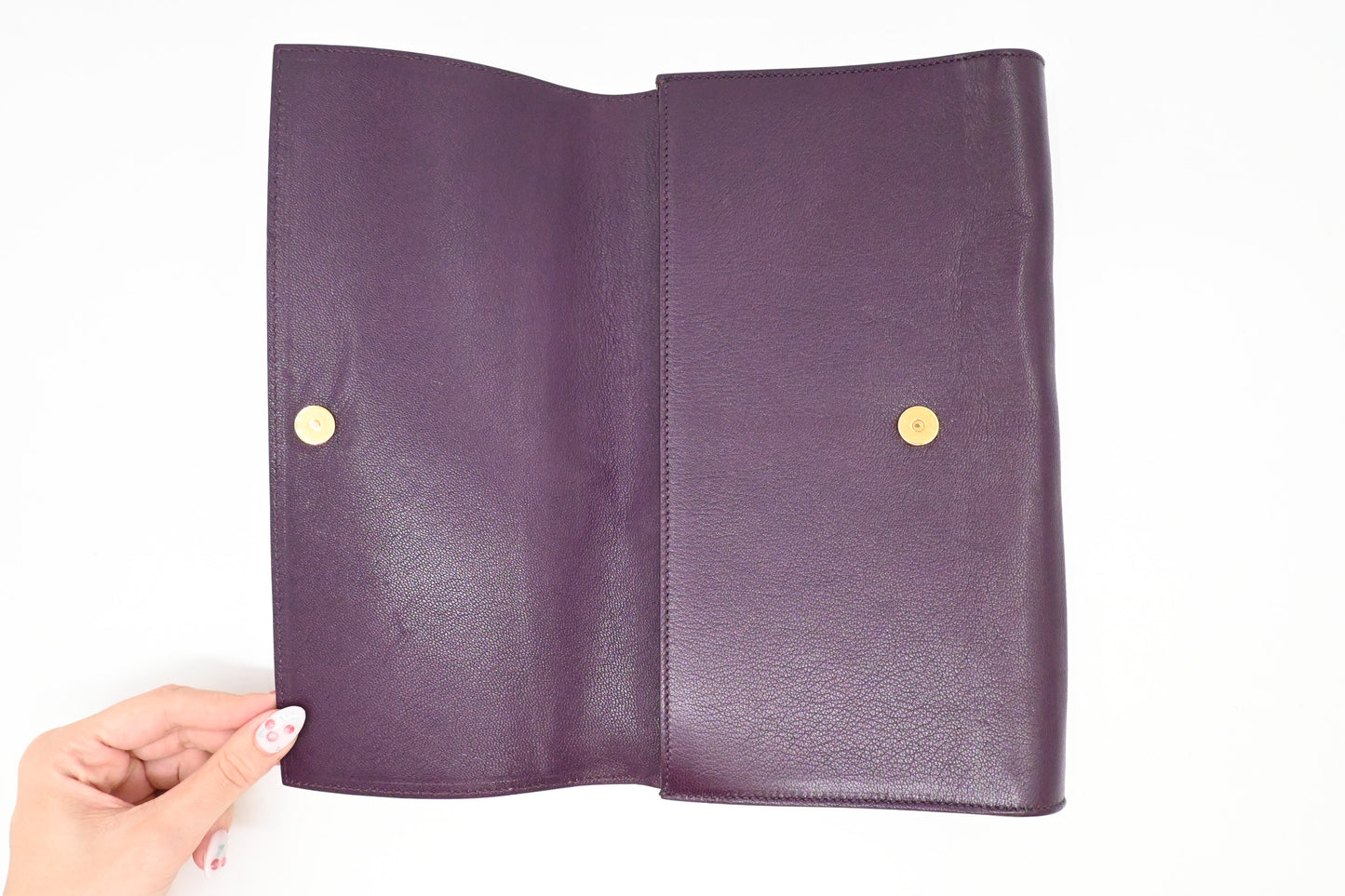 YSL Saint Laurent Clutch in Purple Leather