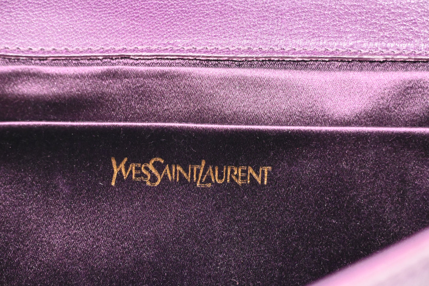 YSL Saint Laurent Clutch in Purple Leather
