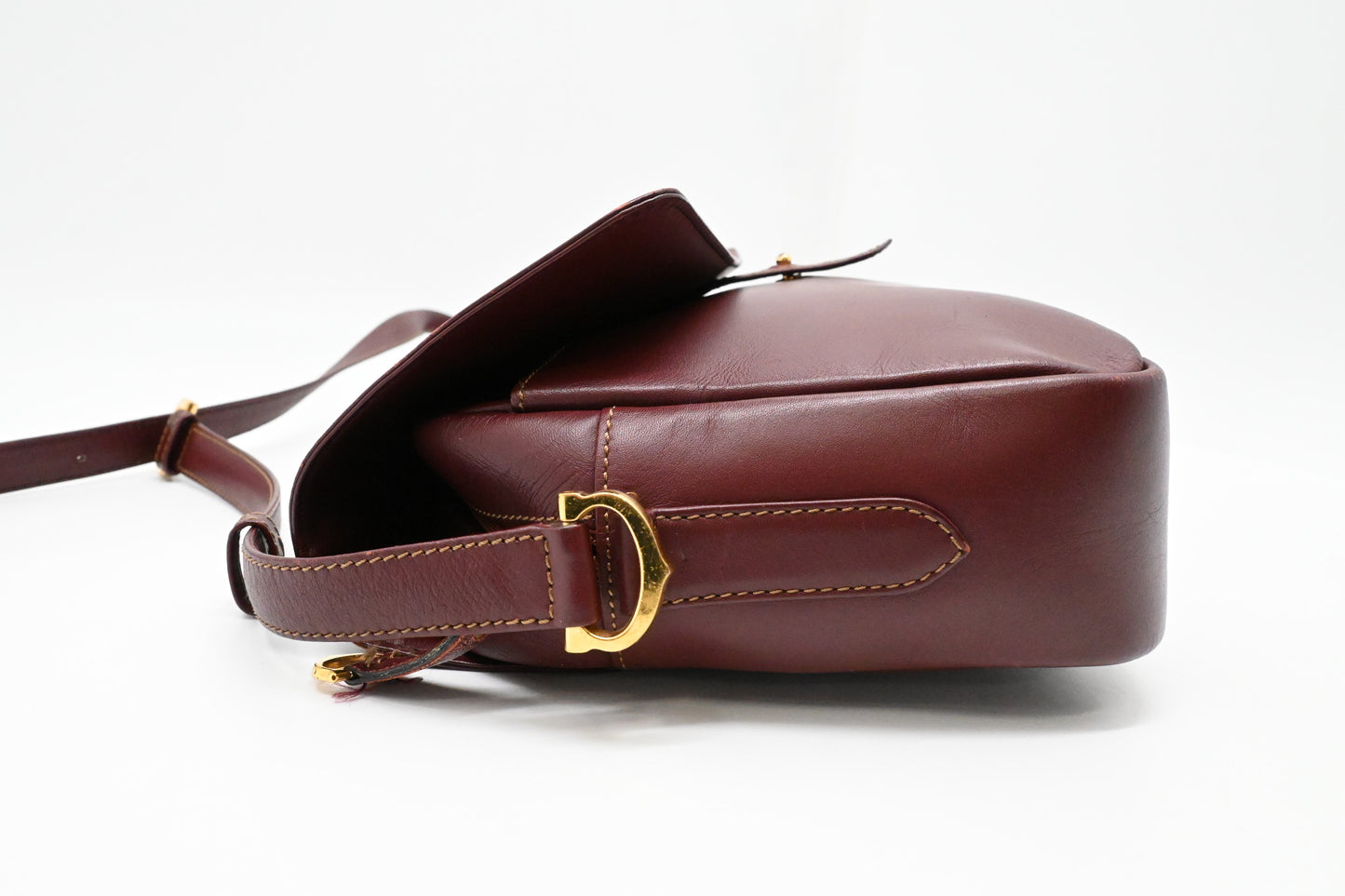Cartier Shoulder Bag in Burgundy Leather