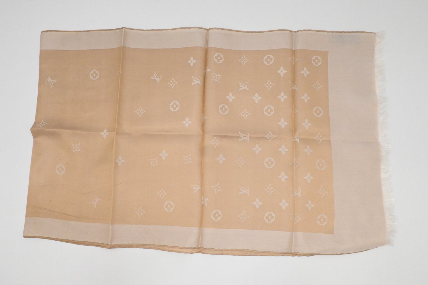 Louis Vuitton Echarpe Capri Scarf in Beige Silk