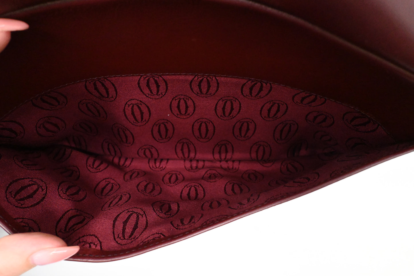 Cartier Shoulder Bag in Burgundy Leather