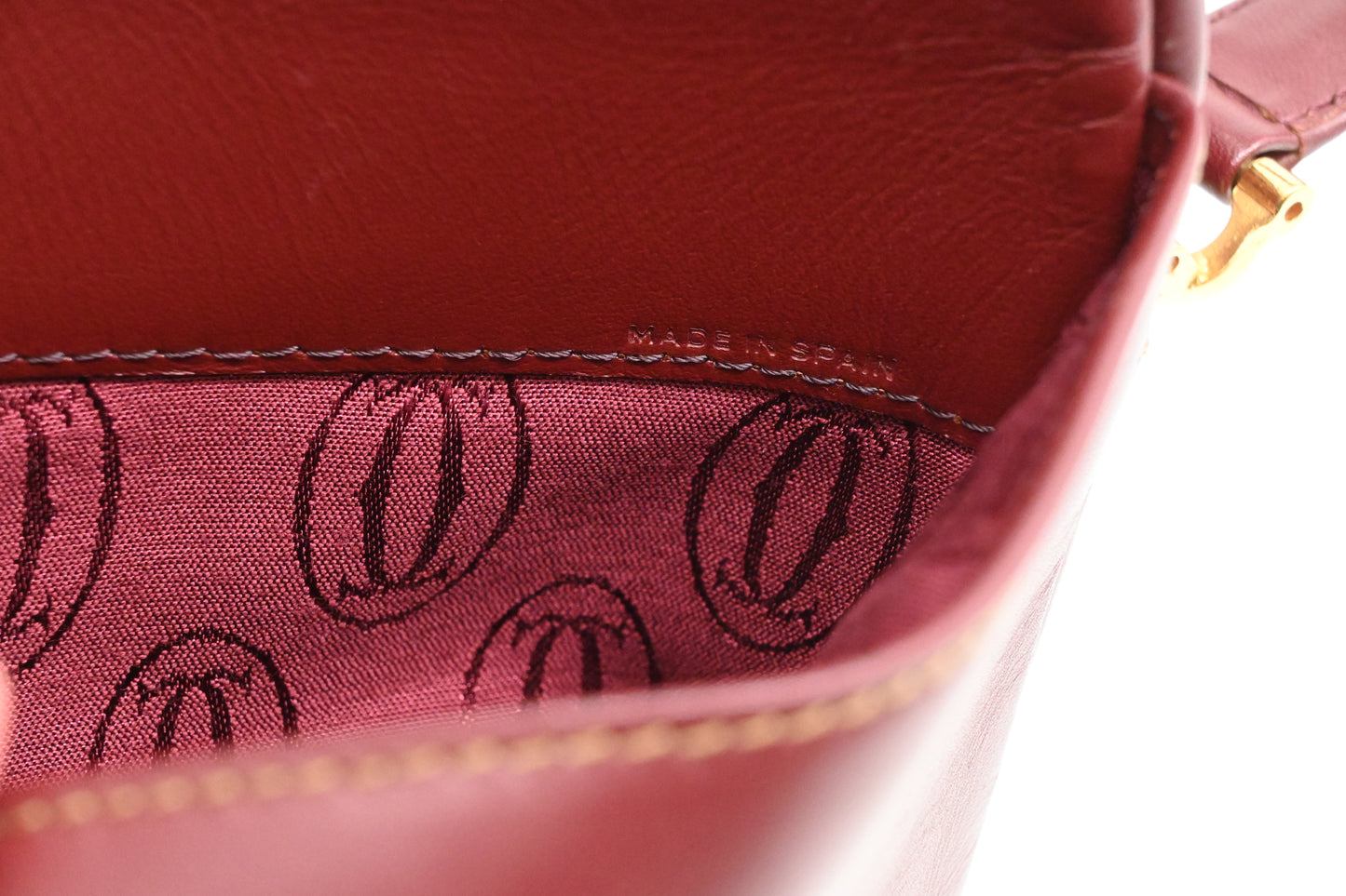 Cartier Shoulder Bag in Burgundy Leather
