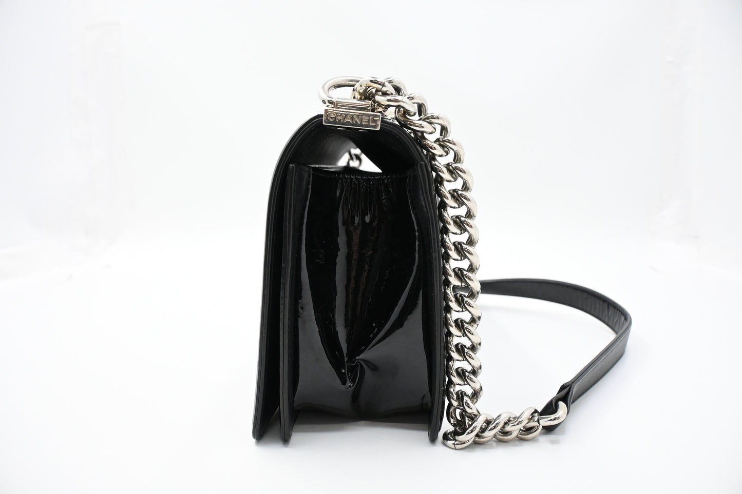 Chanel Boy Medium in Black Patent Leather