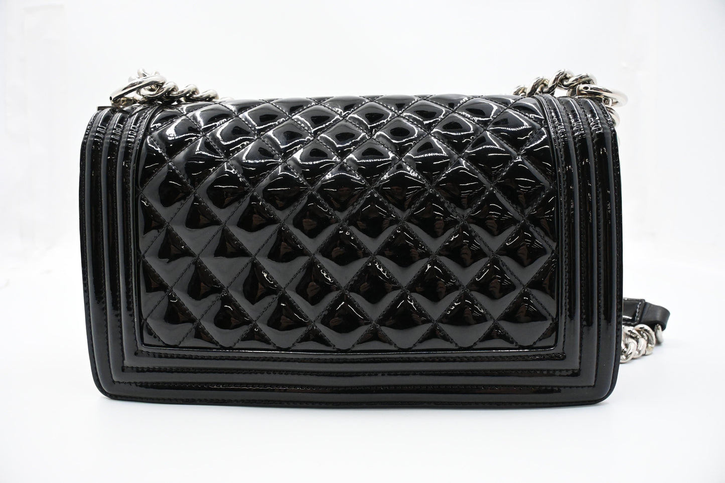 Chanel Boy Medium in Black Patent Leather