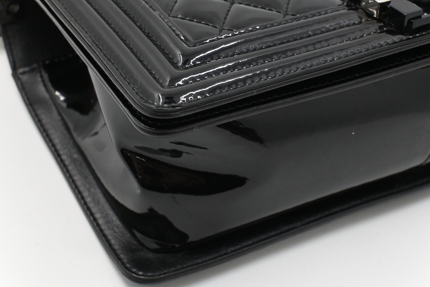 Chanel Boy Medium in Black Patent Leather