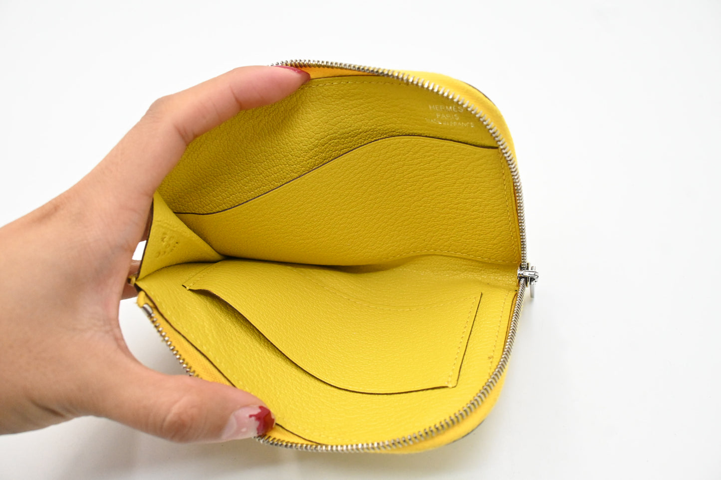 Hermes Small Azap Wallet in Yellow Leather