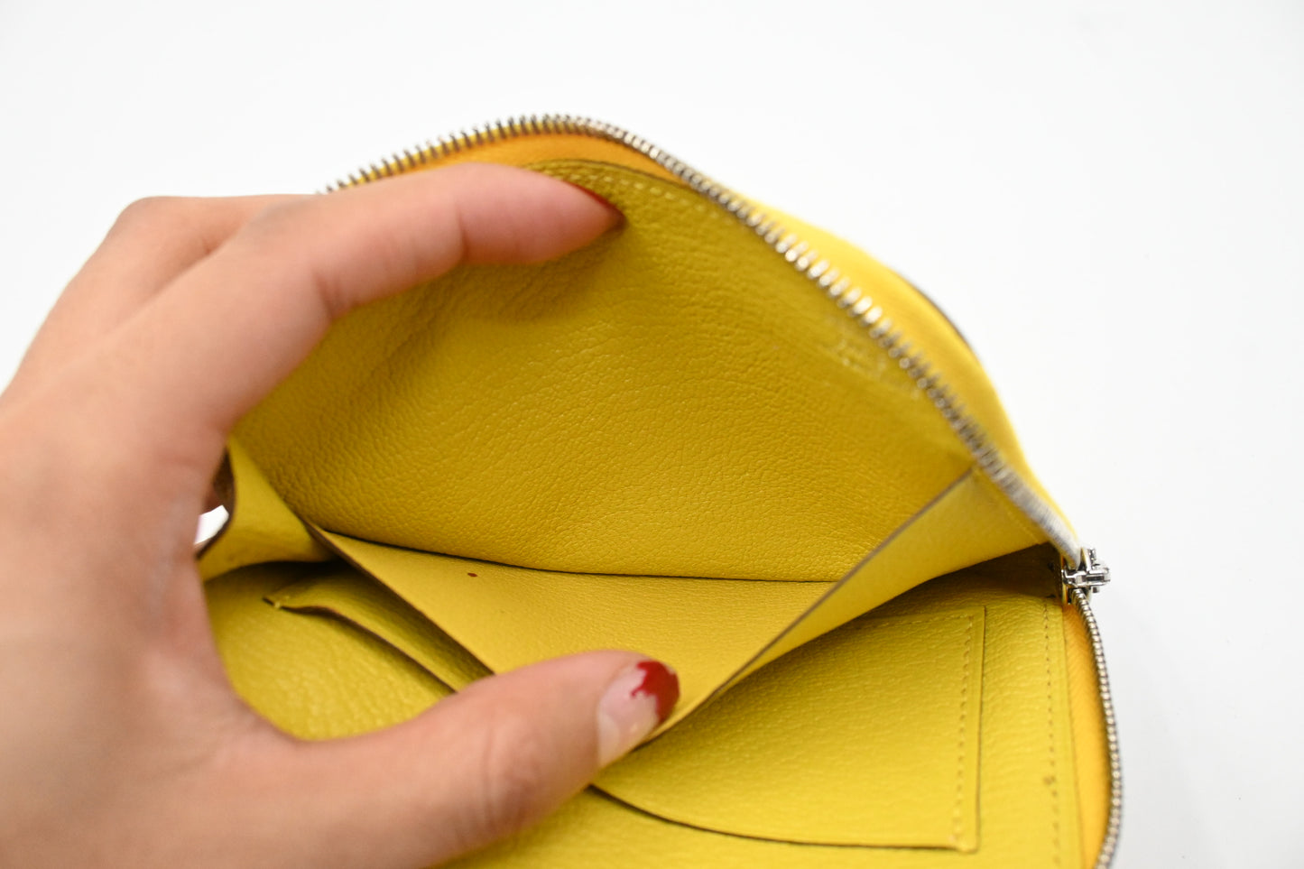 Hermes Small Azap Wallet in Yellow Leather