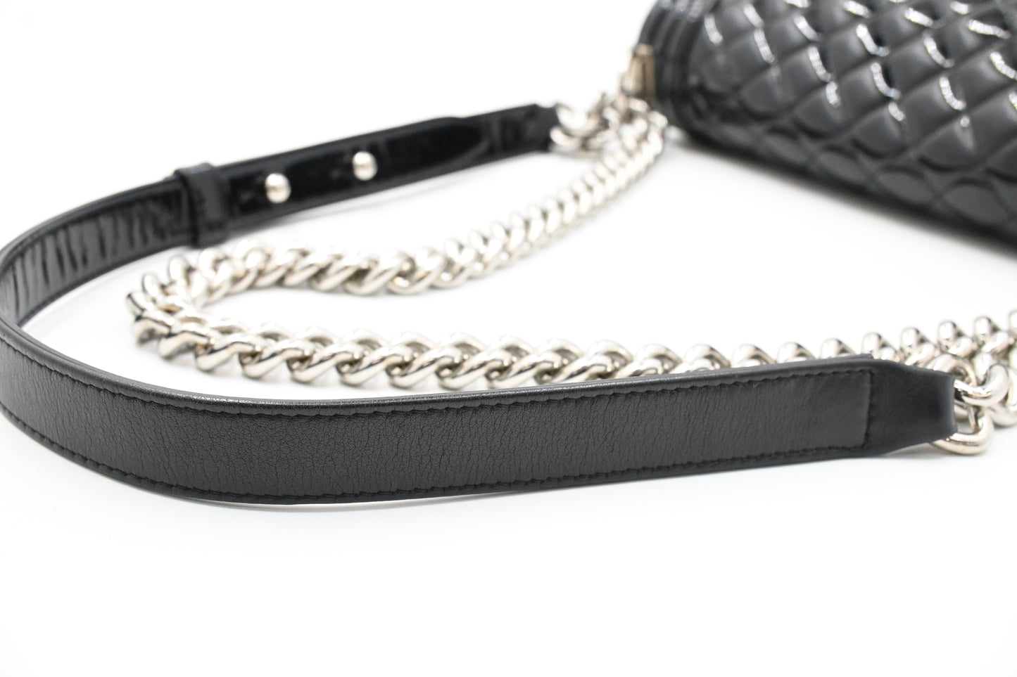 Chanel Boy Medium in Black Patent Leather
