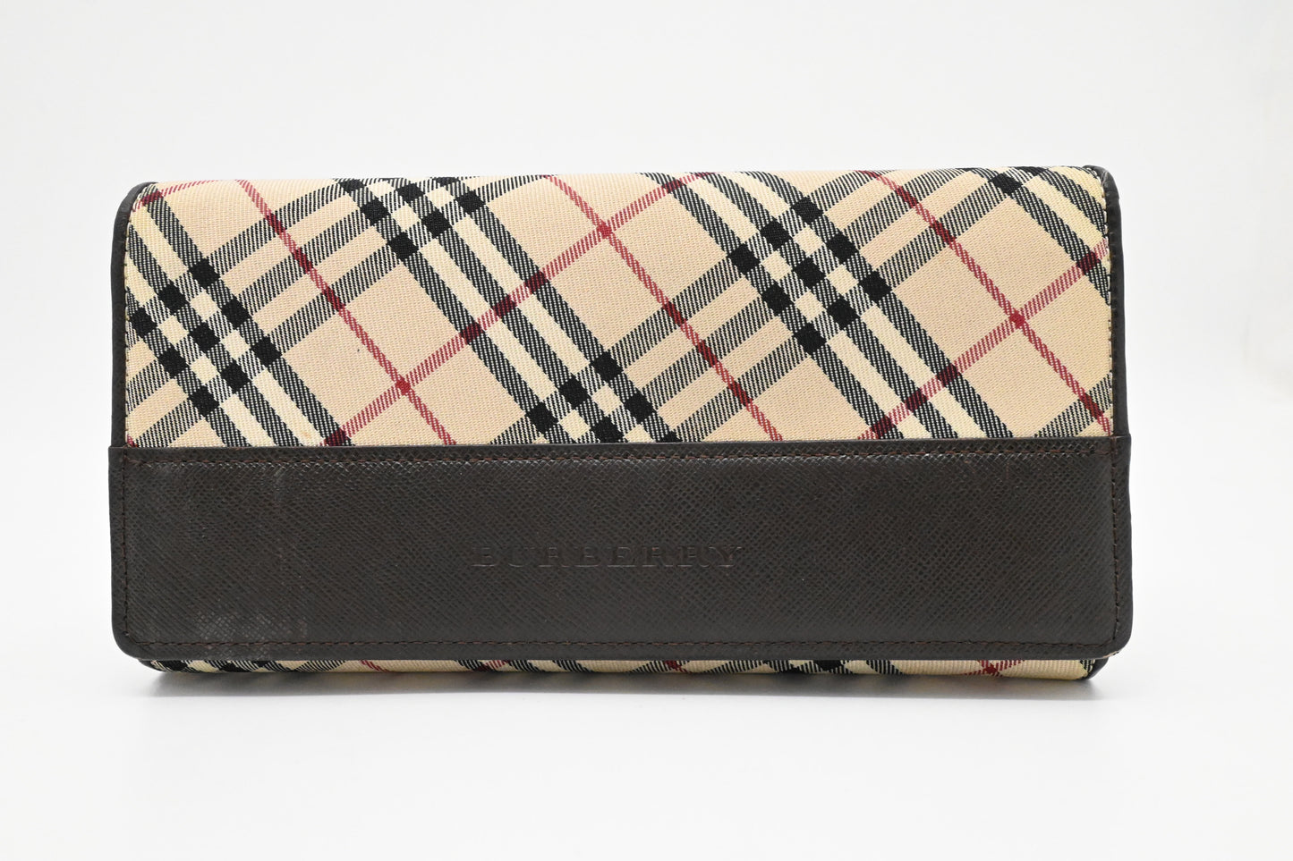Burberry Long Wallet in Cream Checked Canvas
