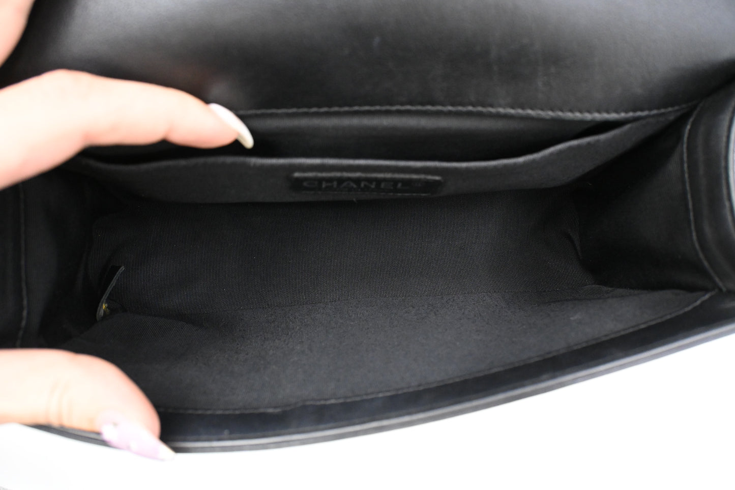 Chanel Boy Medium in Black Patent Leather