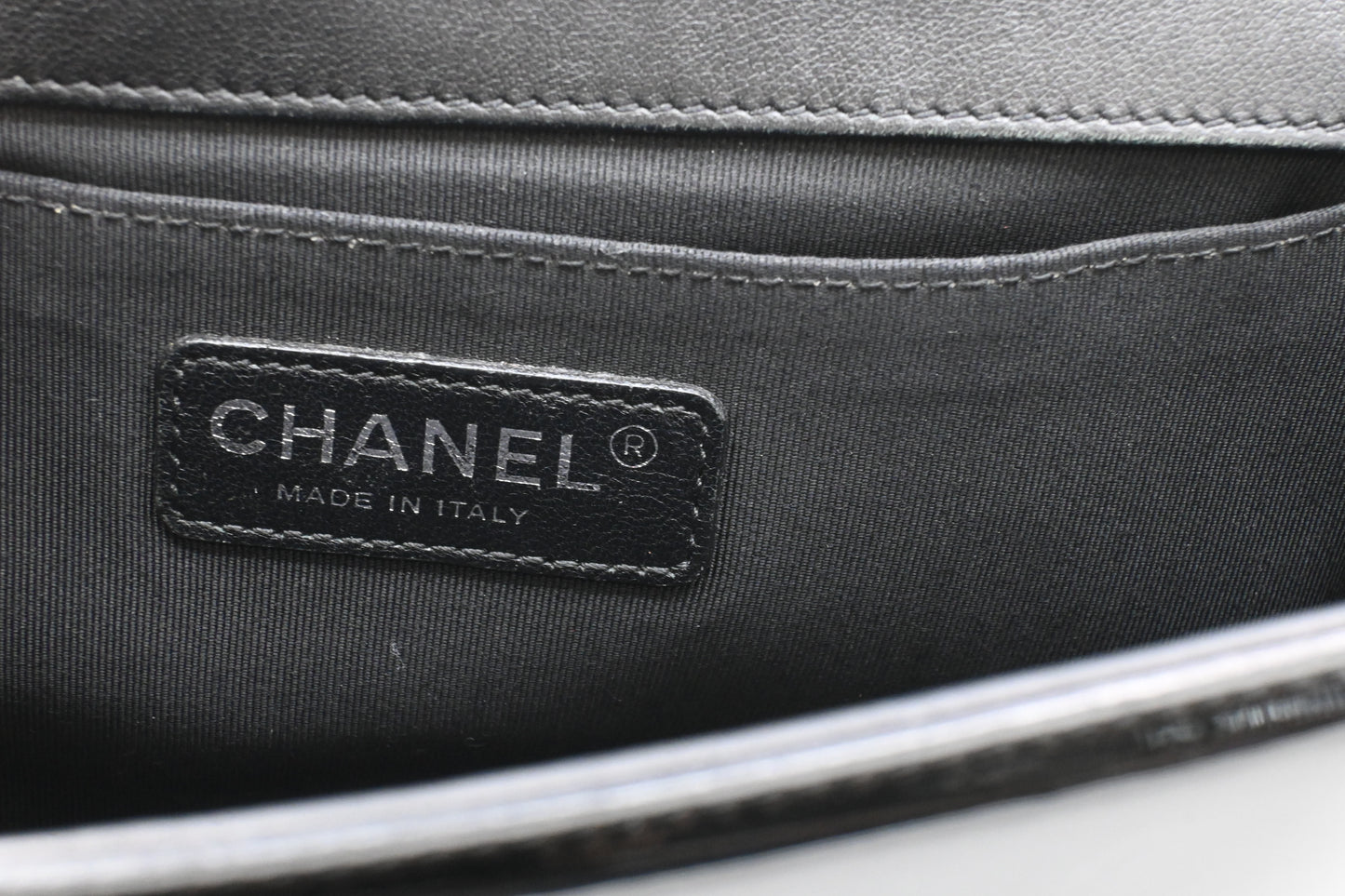 Chanel Boy Medium in Black Patent Leather