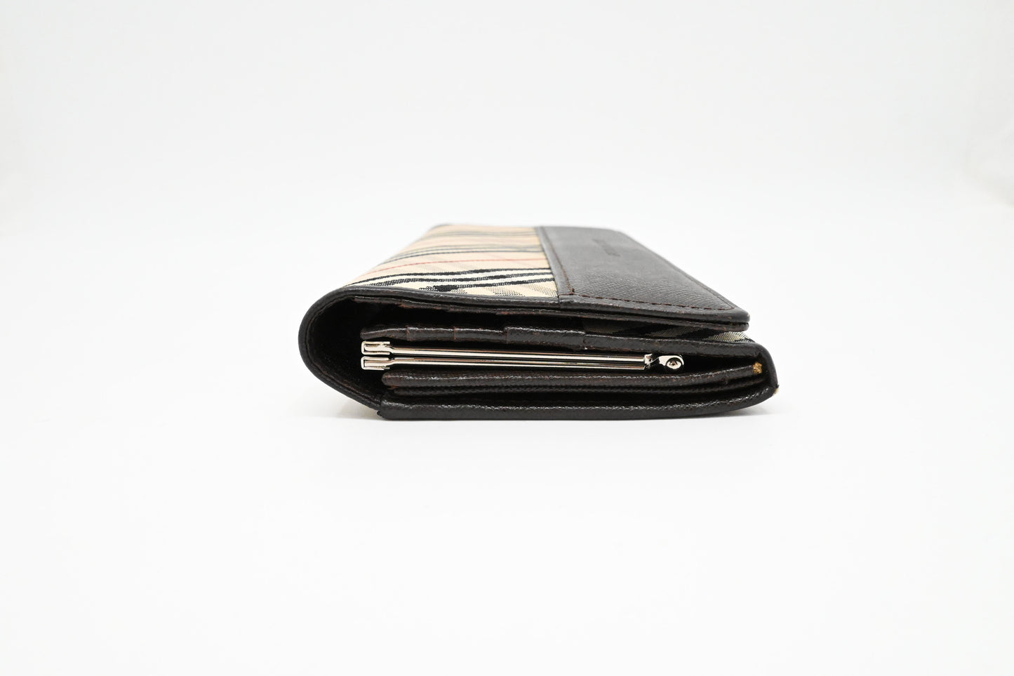 Burberry Long Wallet in Cream Checked Canvas