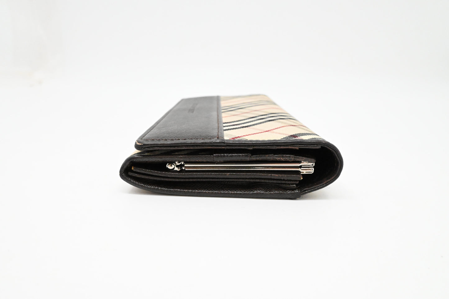 Burberry Long Wallet in Cream Checked Canvas