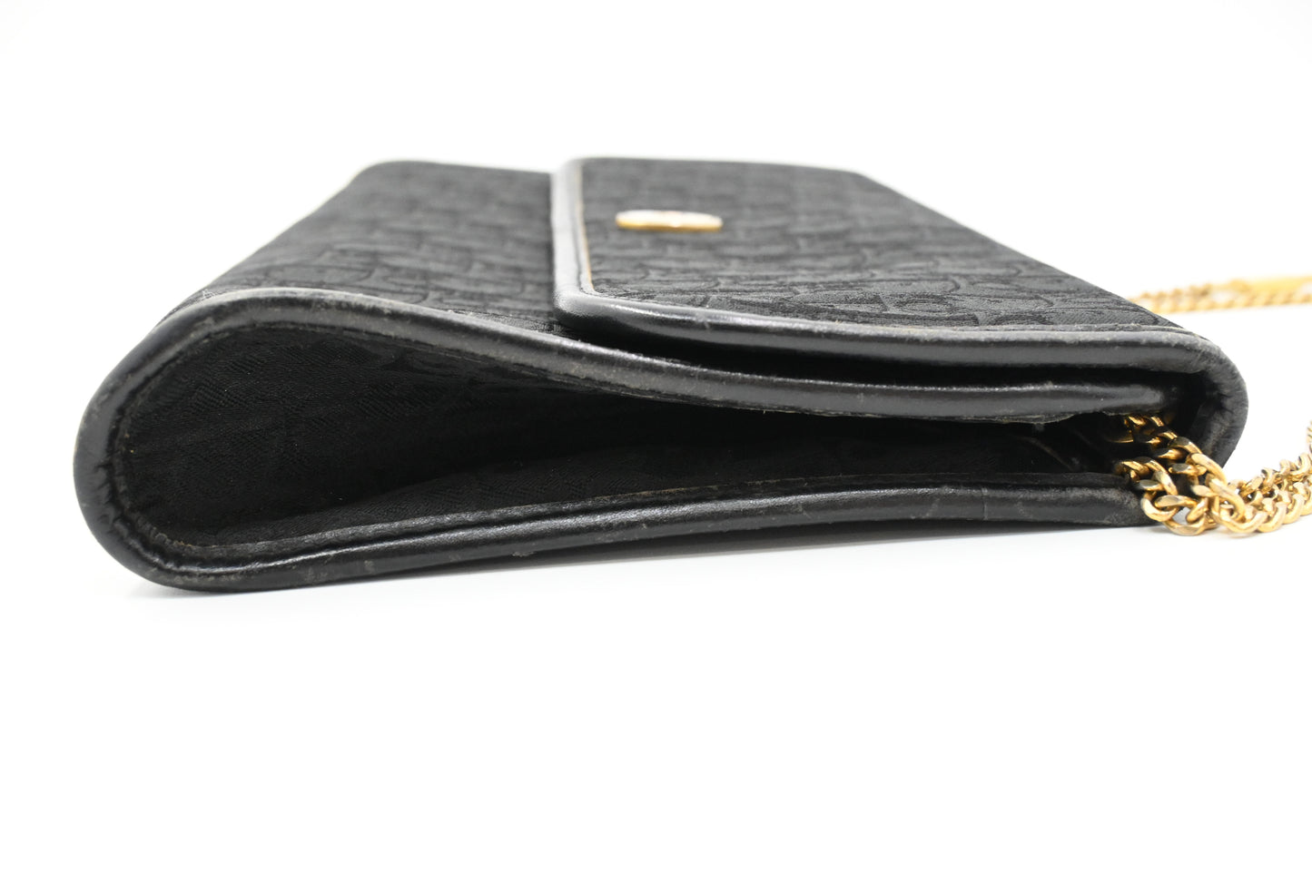 Dior Chain Shoulder Bag in Black Canvas