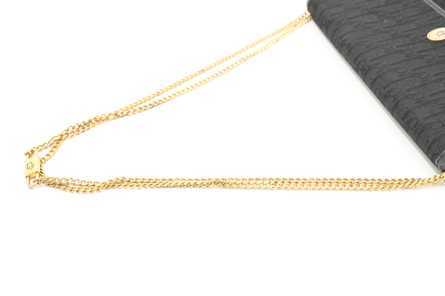 Dior Chain Shoulder Bag in Black Canvas