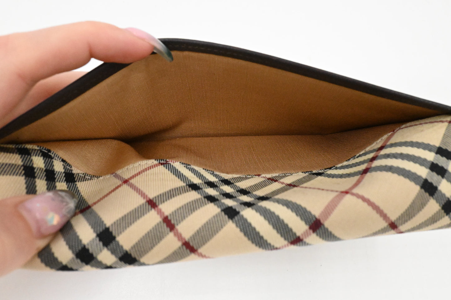 Burberry Long Wallet in Cream Checked Canvas
