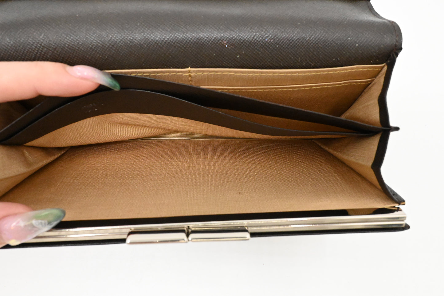 Burberry Long Wallet in Cream Checked Canvas