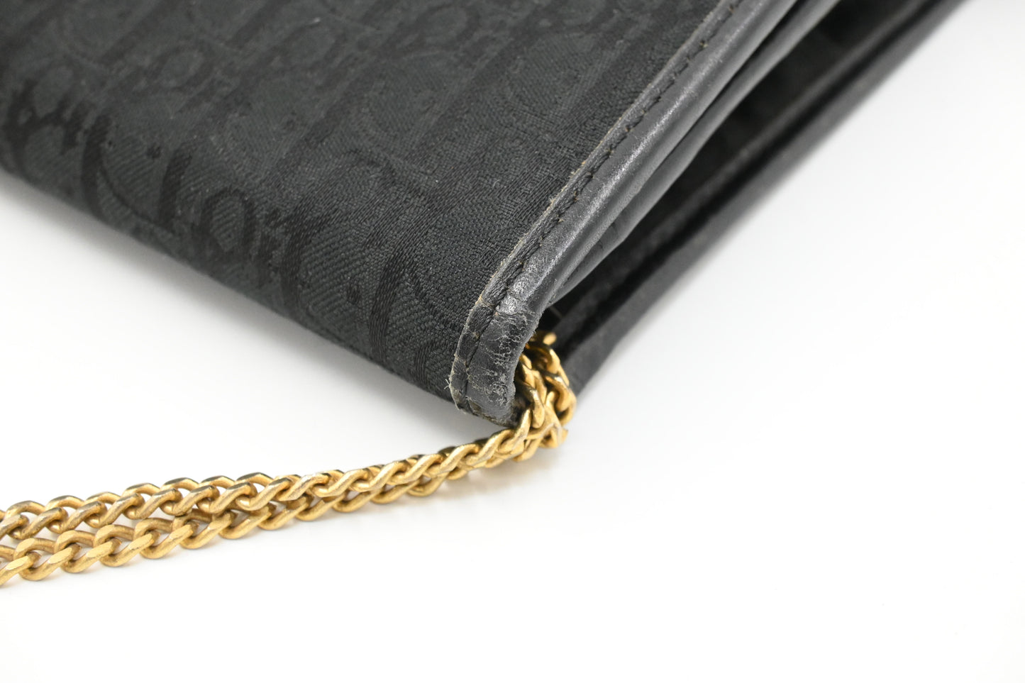 Dior Chain Shoulder Bag in Black Canvas