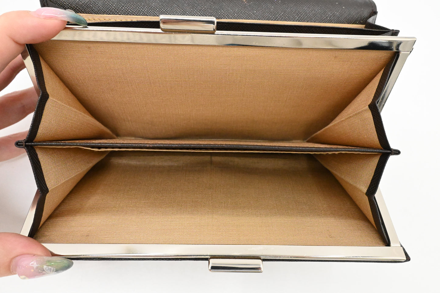 Burberry Long Wallet in Cream Checked Canvas