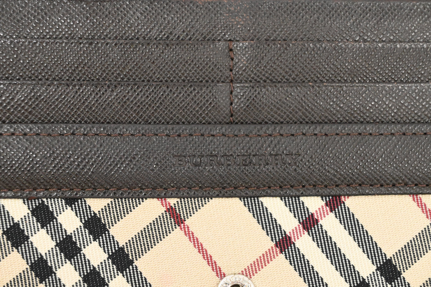 Burberry Long Wallet in Cream Checked Canvas