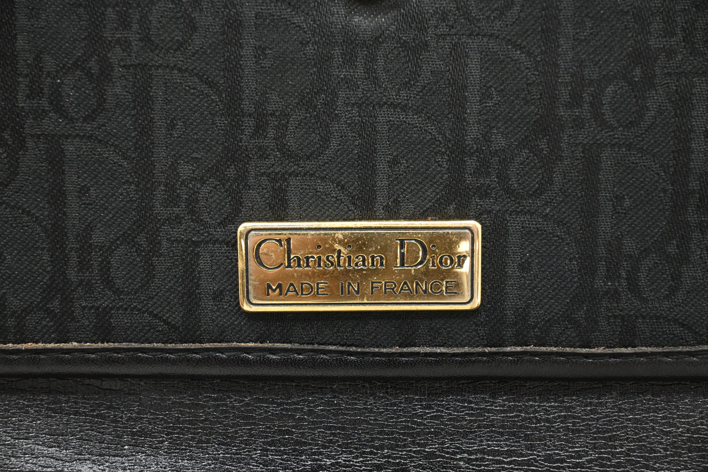 Dior Chain Shoulder Bag in Black Canvas