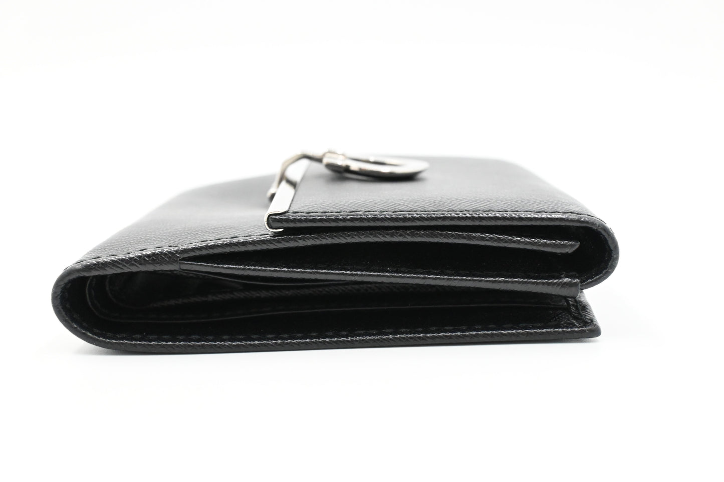 Ferragamo Gancini Wallet in Black Leather