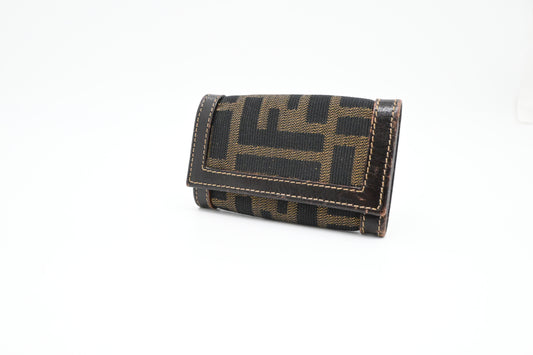 Fendi Key Case 6 in Zucca Canvas