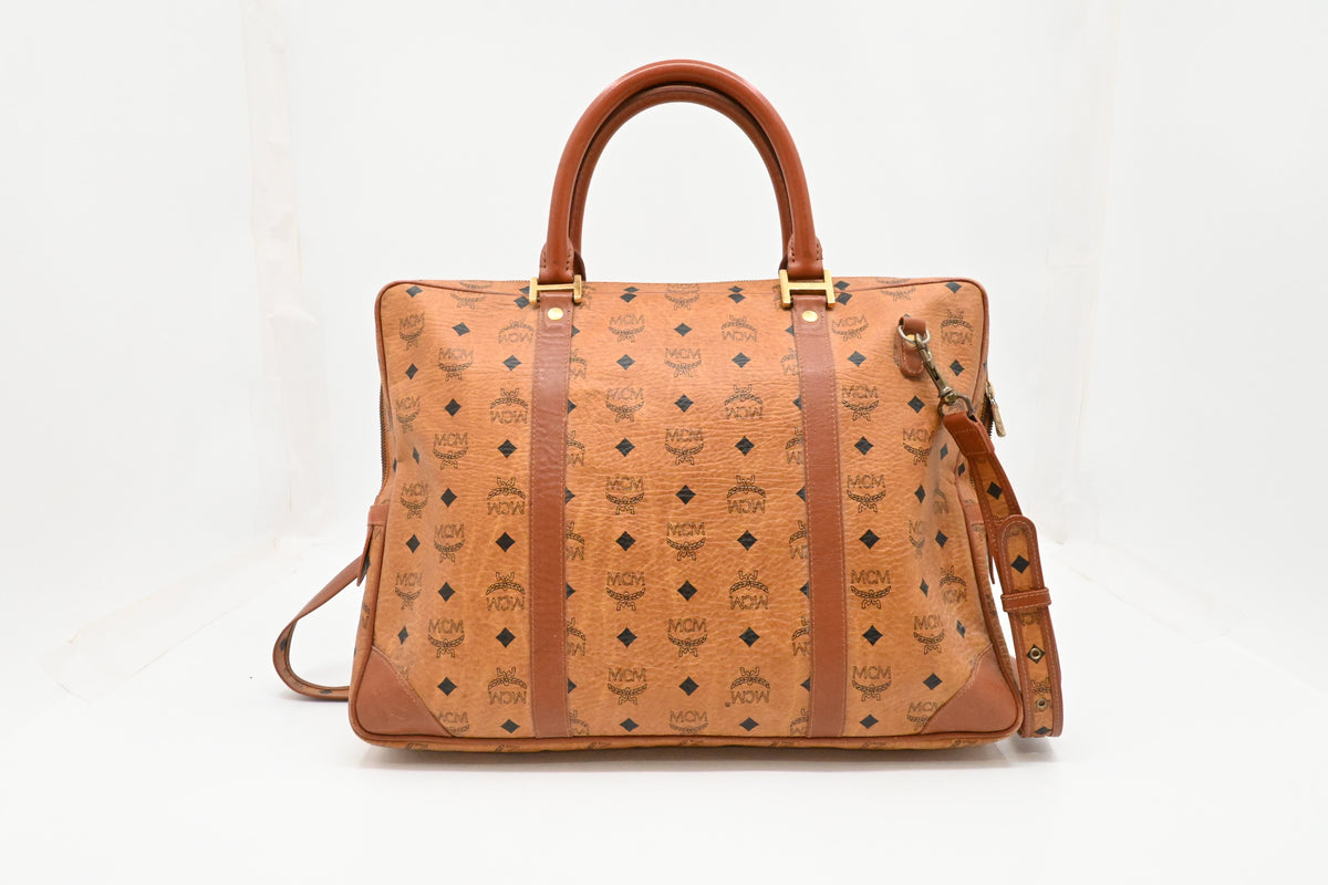 MCM Business Bag in Cognac Visetos Canvas