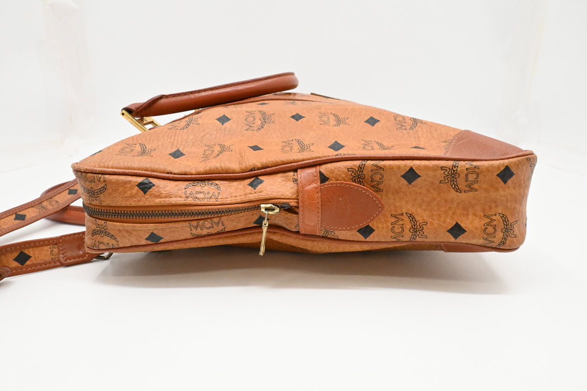 MCM Business Bag in Cognac Visetos Canvas