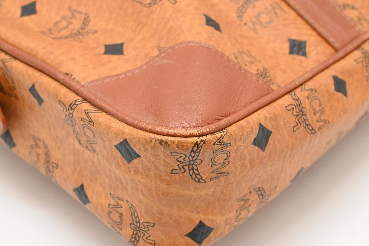 MCM Business Bag in Cognac Visetos Canvas