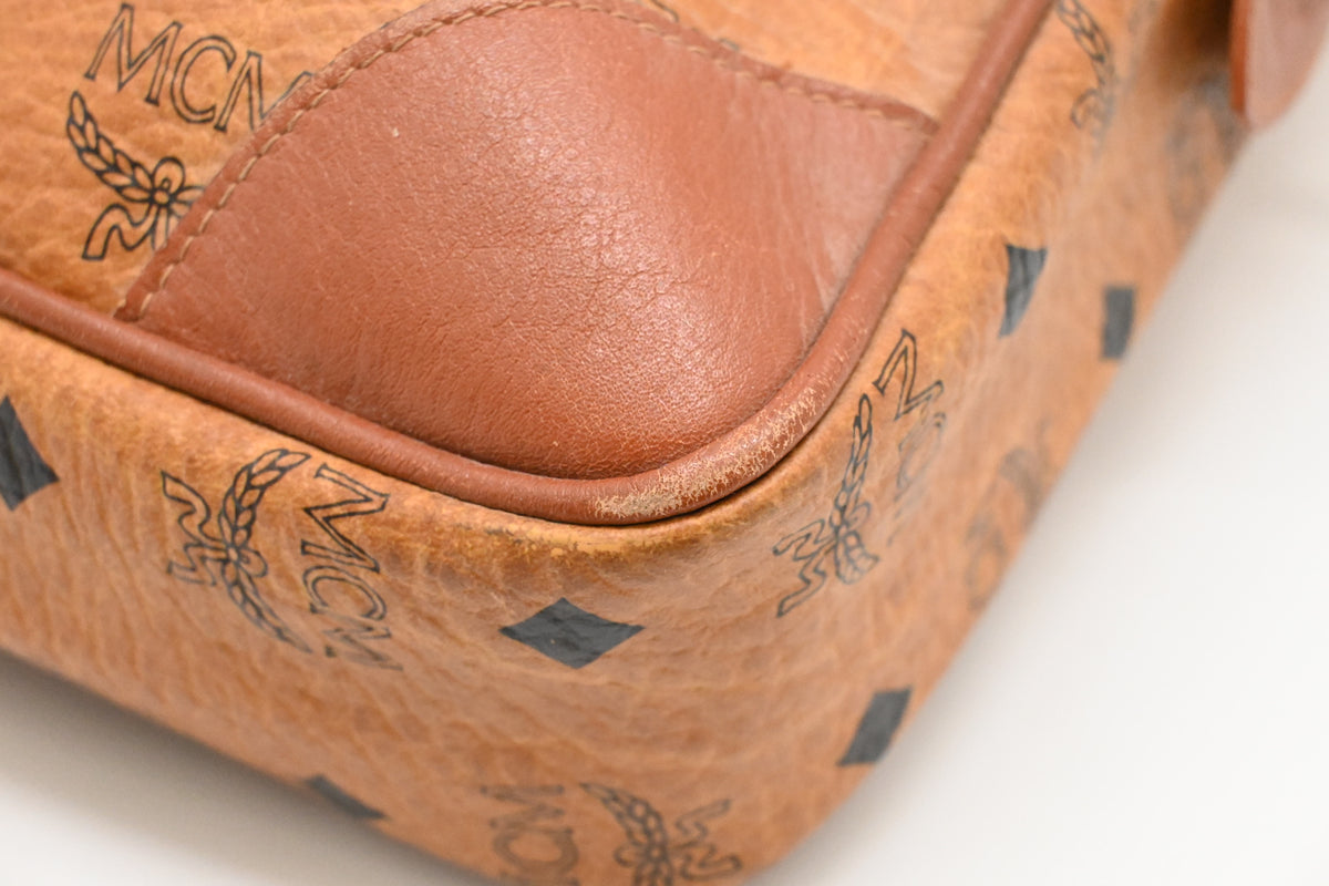 MCM Business Bag in Cognac Visetos Canvas